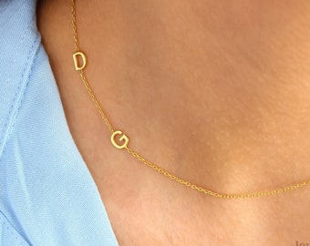 14K Solid Gold initial Necklace,Custom Initial Necklace,Personalized Jewelry, Personalized Gifts, Letter necklace ,Gifts For Her,LVK70