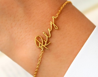 Personalized Name Bracelet, Custom Name Jewelry,Dainty Layering Bracelet,Gift For Her, Personalized Jewelry,Bridesmaid Gifts,LVK04
