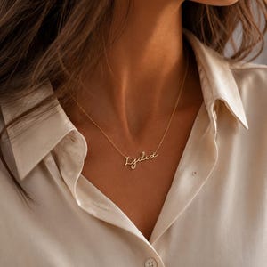 14K Solid Gold Name Necklace •Real Gold Personalized Jewelry • Gift for Her