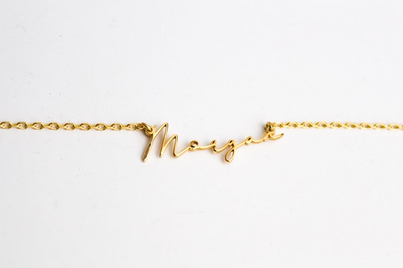 14K Gold Dainty Name Necklace,Personalized Name Jewelry,Everyday Layering Necklace, Gift for Her,Minimalist Name Necklace,LVK35 immagine 7