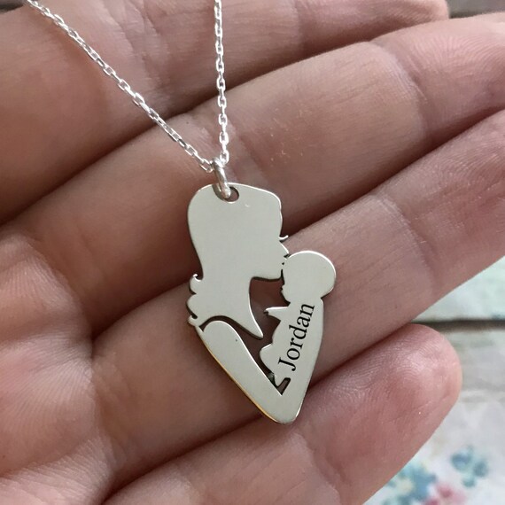 Personalized Mother Child Silhouette 