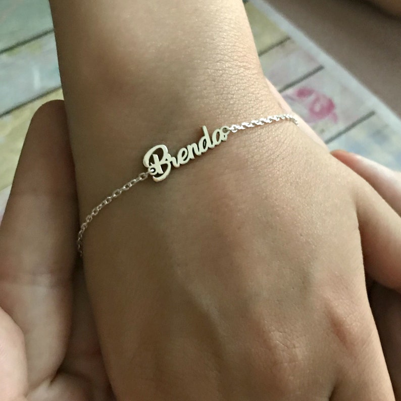 Sterling Silver Kids Name Bracelet Child Bracelet Baby Name Etsy