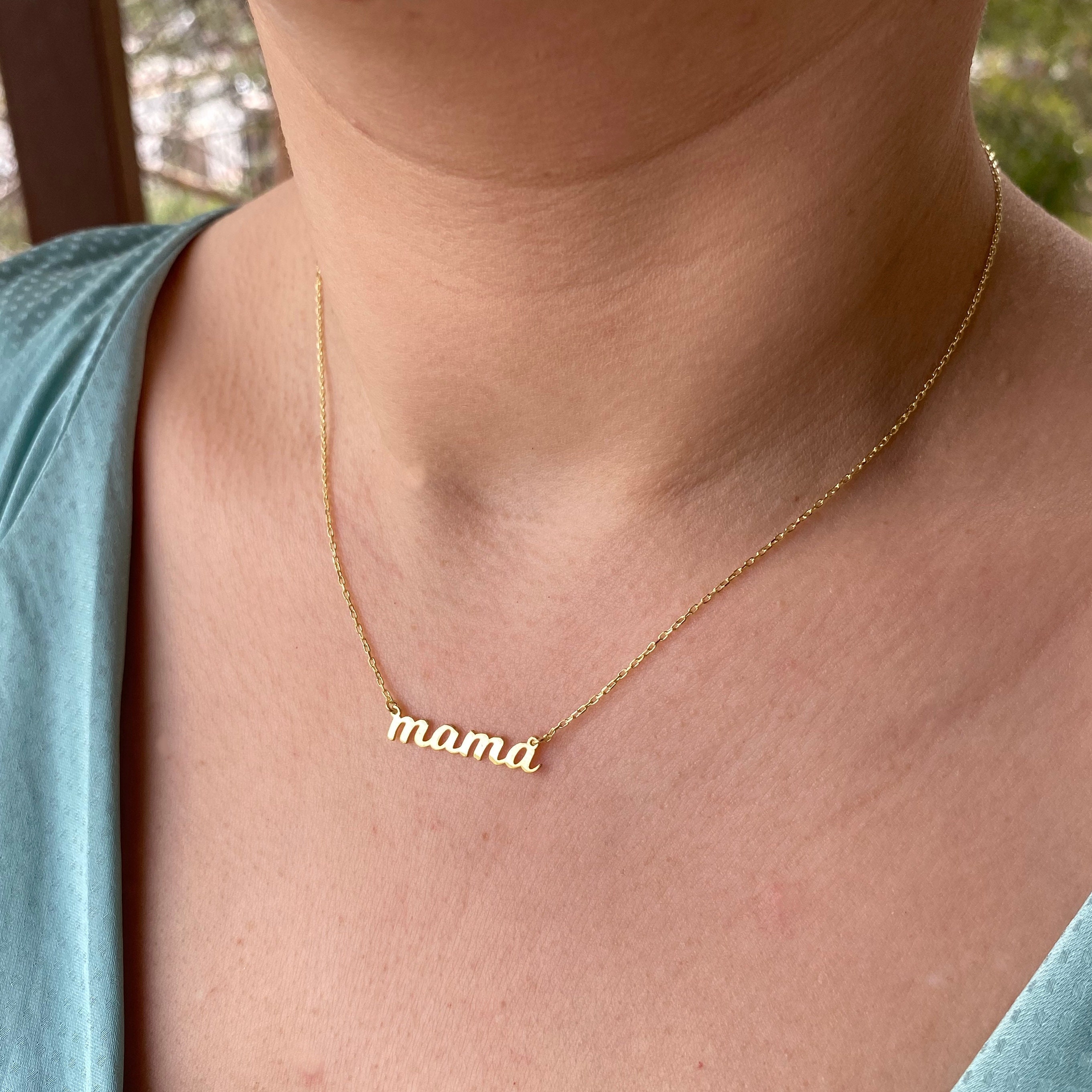 14k Solid Gold Personalized Mama 