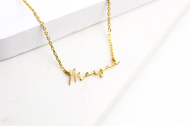 14K Gold Dainty Name Necklace,Personalized Name Jewelry,Everyday Layering Necklace, Gift for Her,Minimalist Name Necklace,LVK35 immagine 8