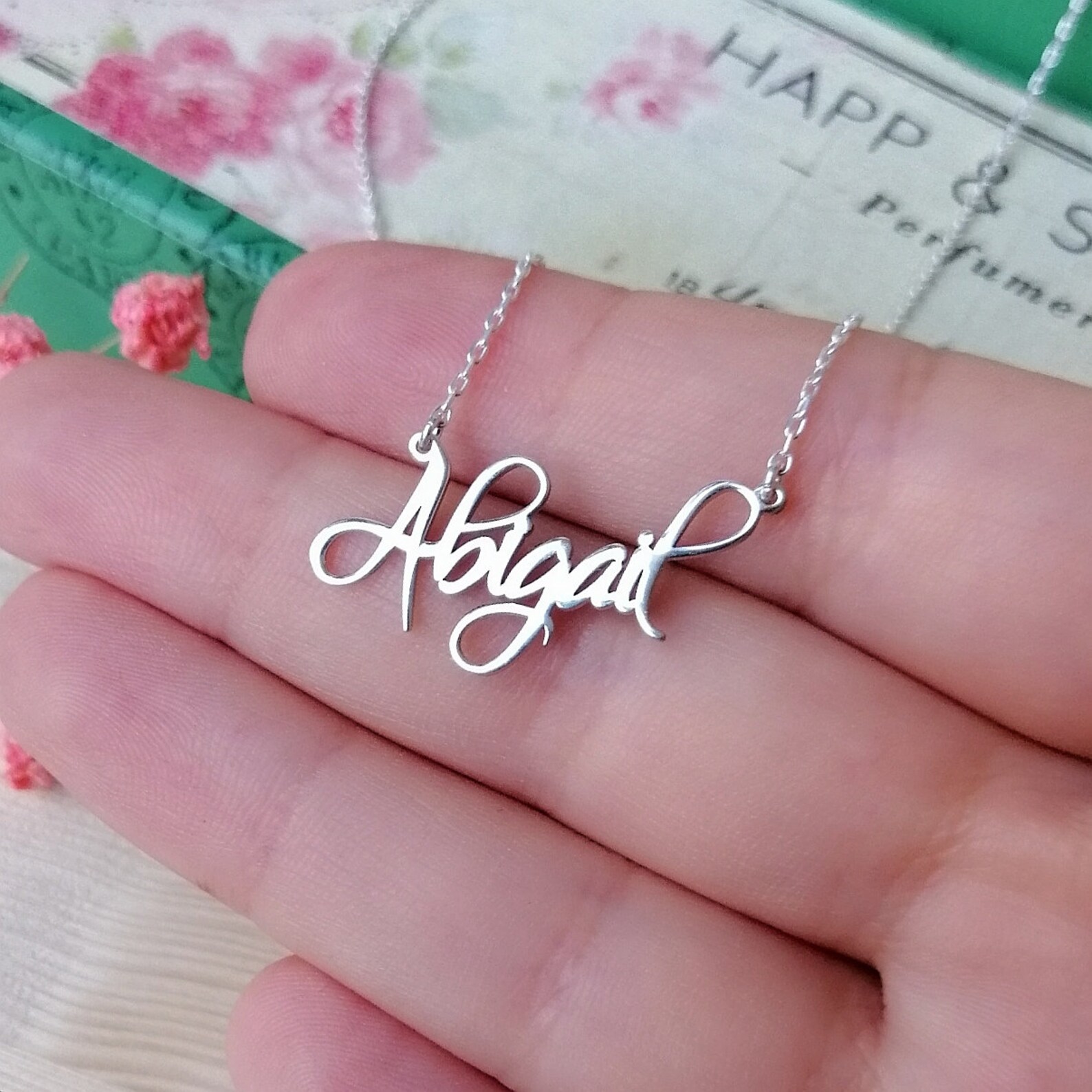 Custom Name Necklace 925 Sterling Silver Personalized Name Etsy