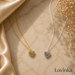 Personalized Heart Fingerprint Necklace,Personalized Pendant,Sympathy Gift,Memorial Gifts for Mom image 2