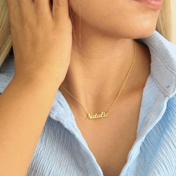 14K Solid Gold Name Necklace custom Name Necklace personalized Name Necklace dainty Necklace gift for Her christmas Gifts lvk24 Etsy