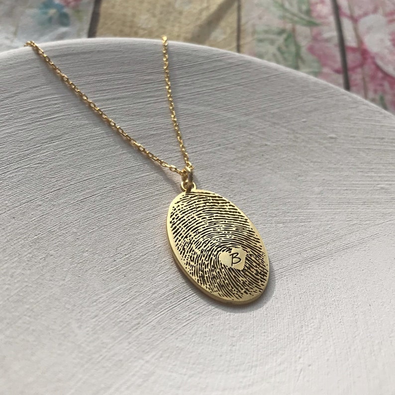Custom Fingerprint Necklace Fingerprint Jewelry Memorial Etsy