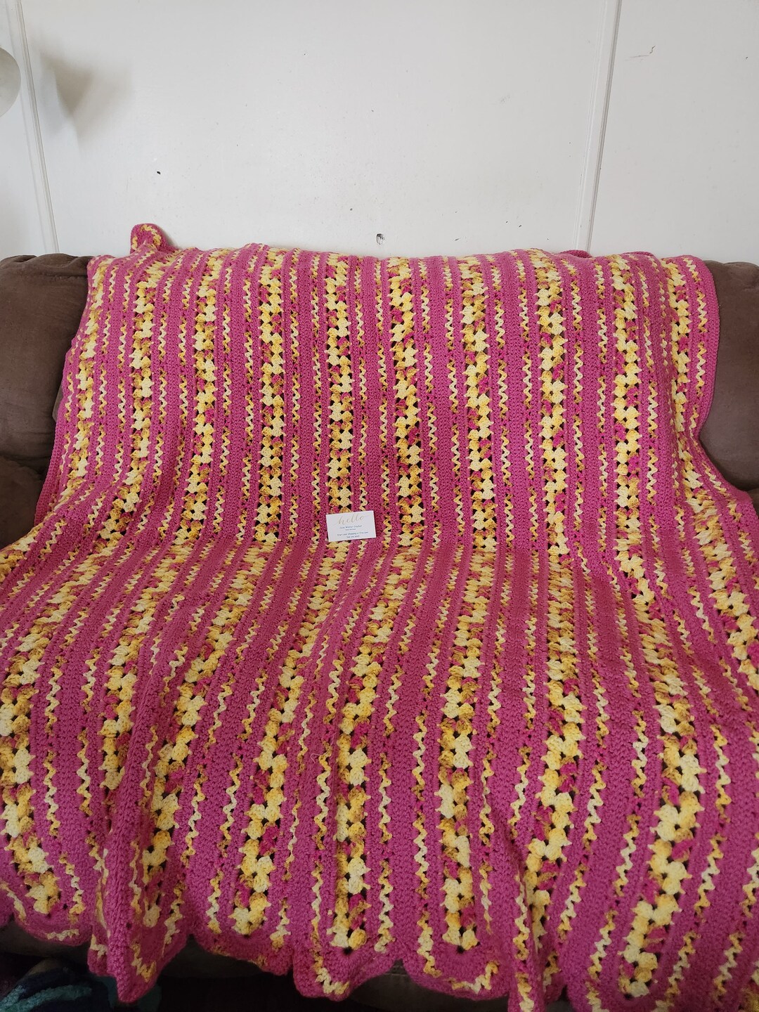 Afghan Done in Strips Etsy