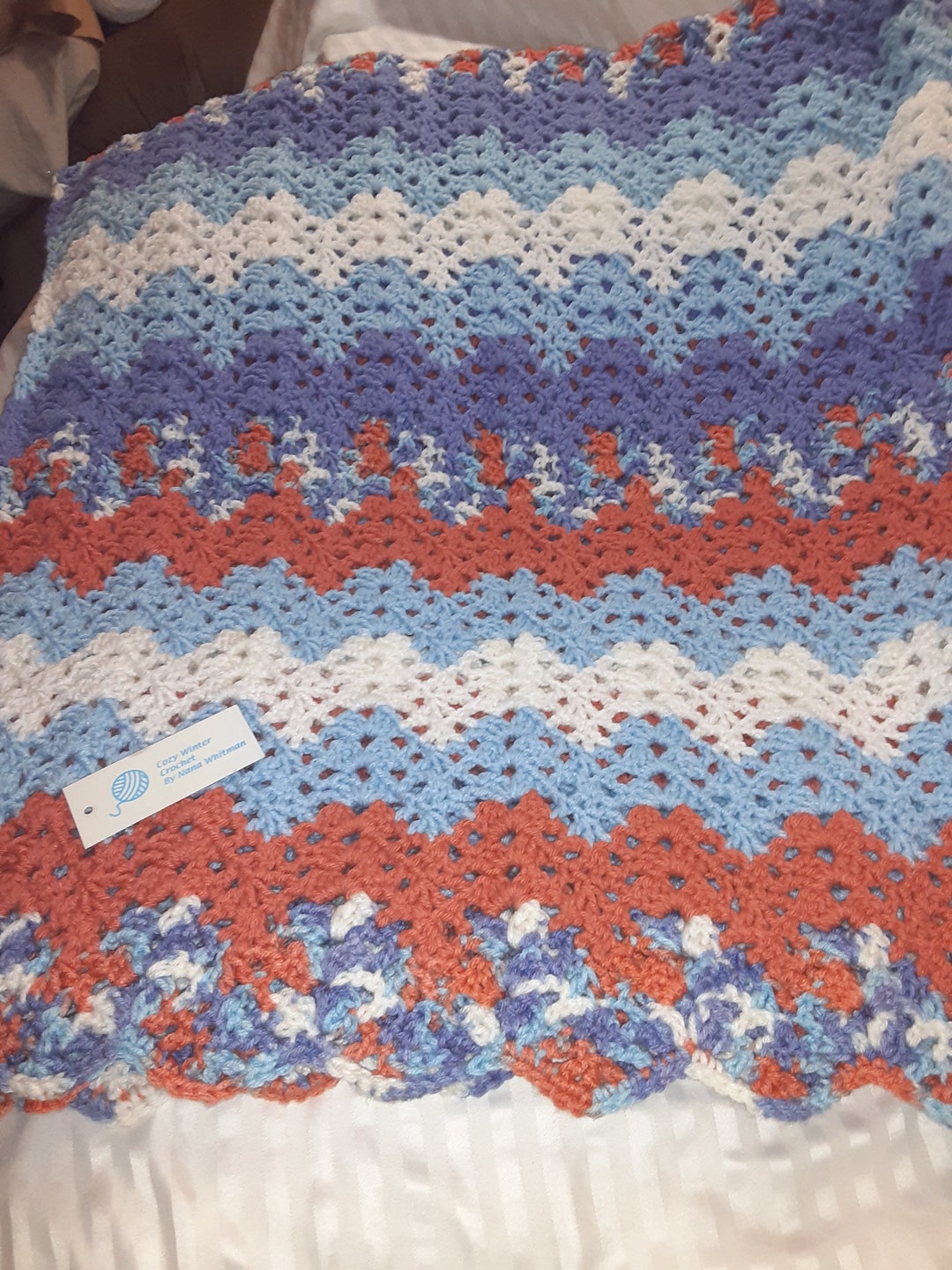 Afghan-multi Colored Ripple - Etsy