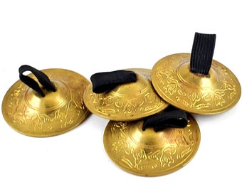 Mid-East Brass Decorated Finger Cymbals 1.9 