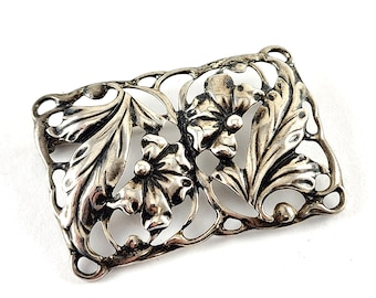Vintage Danish Sterling Silver Flower Brooch