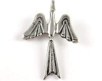 Vintage Navajo Style Sterling Silver Peyote Bird Turquoise Brooch Pin - Estate Jewelry