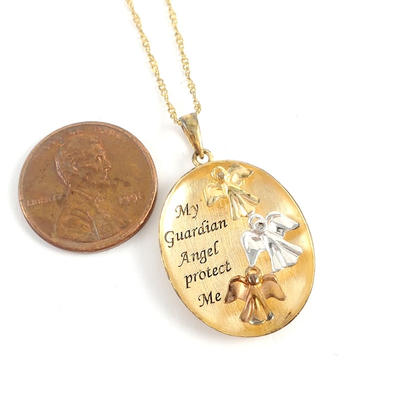 Buy Vintage Sterling Silver My Guardian Angel Protect Me Necklace