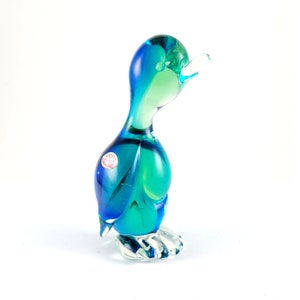 Vintage Blue & Green Murano Glass Penguin Figurine