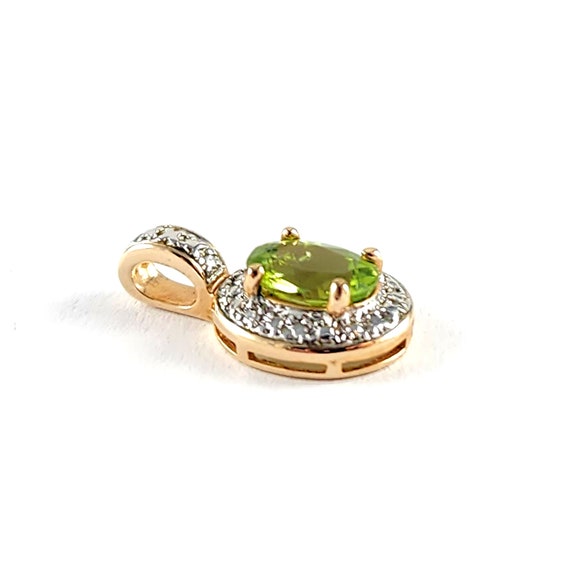 Vintage Sterling Silver Gold Vermeil Peridot & Di… - image 3