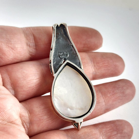 Vintage Sterling Silver Mother of Pearl and Marca… - image 5