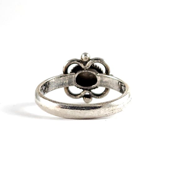 Vintage Solid Sterling Silver Ring - Oval Sterlin… - image 3