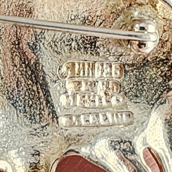 Vintage Solid Sterling Silver Elephant Brooch - E… - image 5