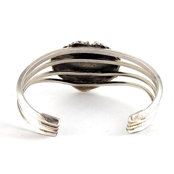 Vintage Old Pawn Silver Leaf Turquoise Cuff Bracelet … - Gem