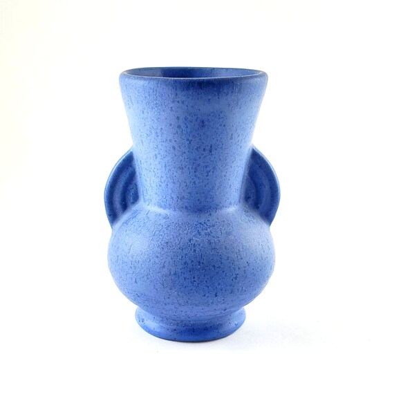 Vintage 1930's Art Deco Niloak Vase Matte Blue Etsy