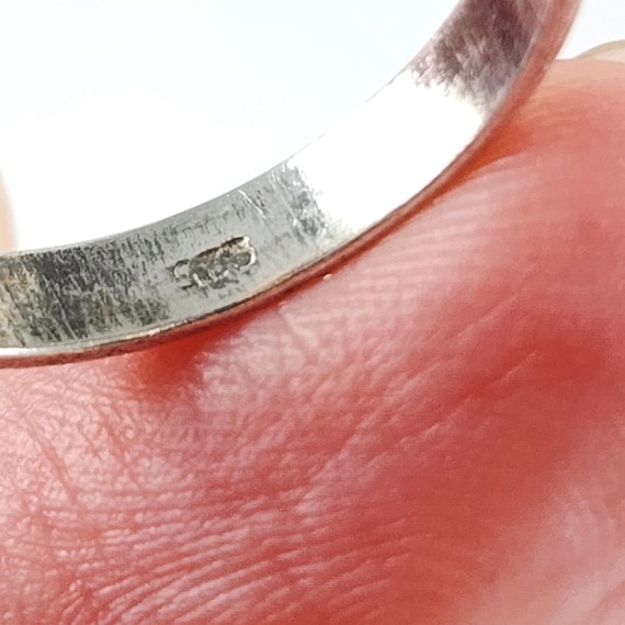 Vintage Solid Sterling Silver Ring - Oval Sterlin… - image 6