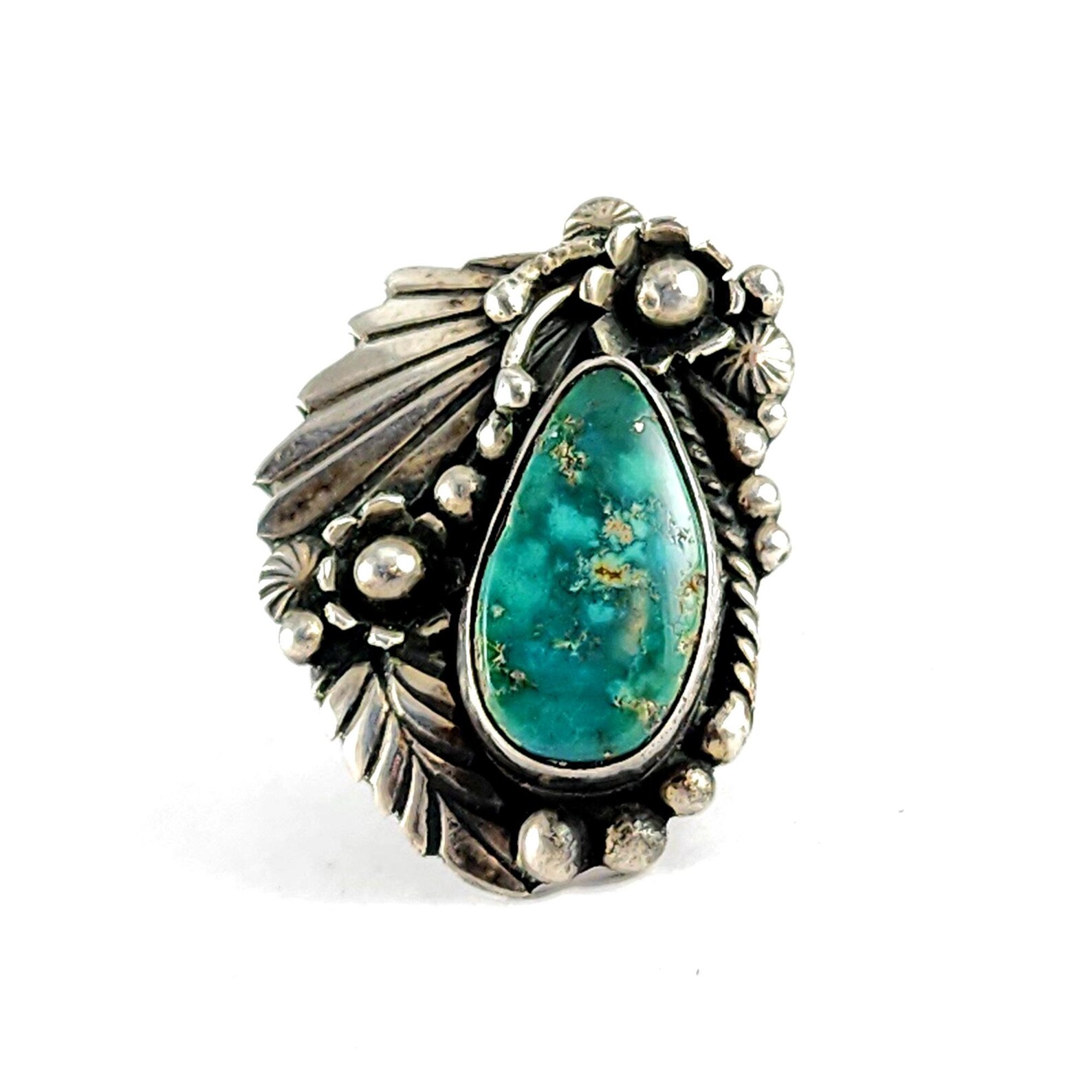 Vintage Sterling Silver Native American Turquoise Ring - Size 6.75 - Etsy