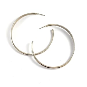 Vintage Sterling Silver Large Open Hoop Earrings - Vintage Estate Earrings -  2&quot; Silver Hoop Earrings