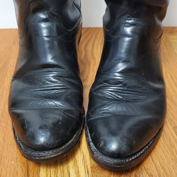 Vintage Men's  Abilene Black Leather Cowboy Boots… - image 4