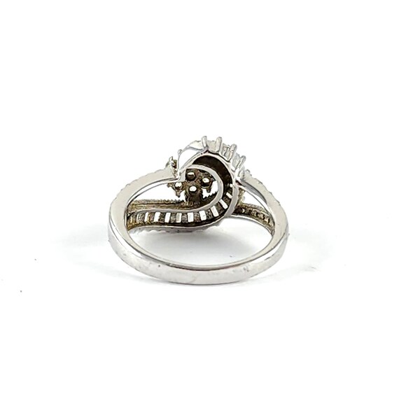 Vintage Sterling Silver Faux Diamond Ring - Mod S… - image 3