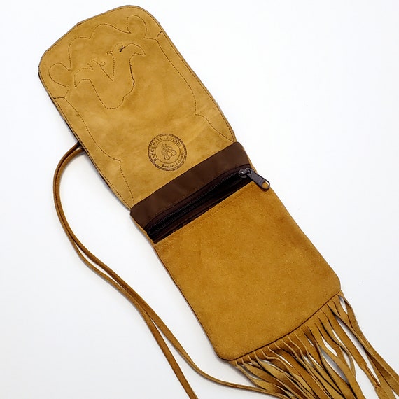 Vintage Dance Hall Leather Crossbody Pouch Purse Na… Gem