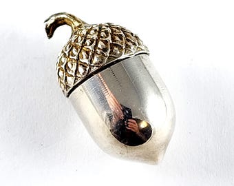 Vintage Tiffany & Co. Sterling Silver Acorn Pill Trinket Box