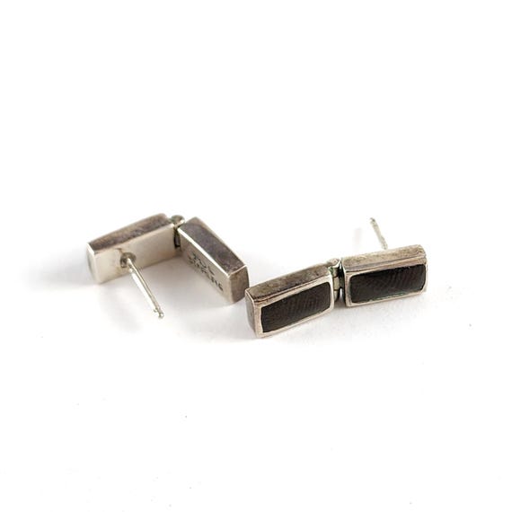 Vintage Rectangular Sterling Silver Rectangular H… - image 4