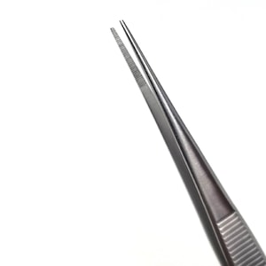 Stainless Steel Diamond Tweezers Has Fine Serrated Tips for Picking Small Parts Beads Screws & Components Working with Gemstones - 5.5&quot; Long