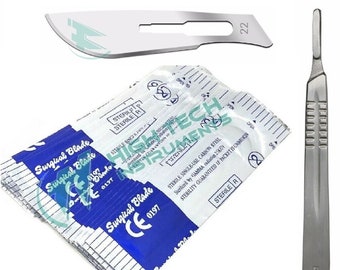 Pack Of 10 20 Blades Scalpel Handle No 4 Dermaplaning Skin Etsy