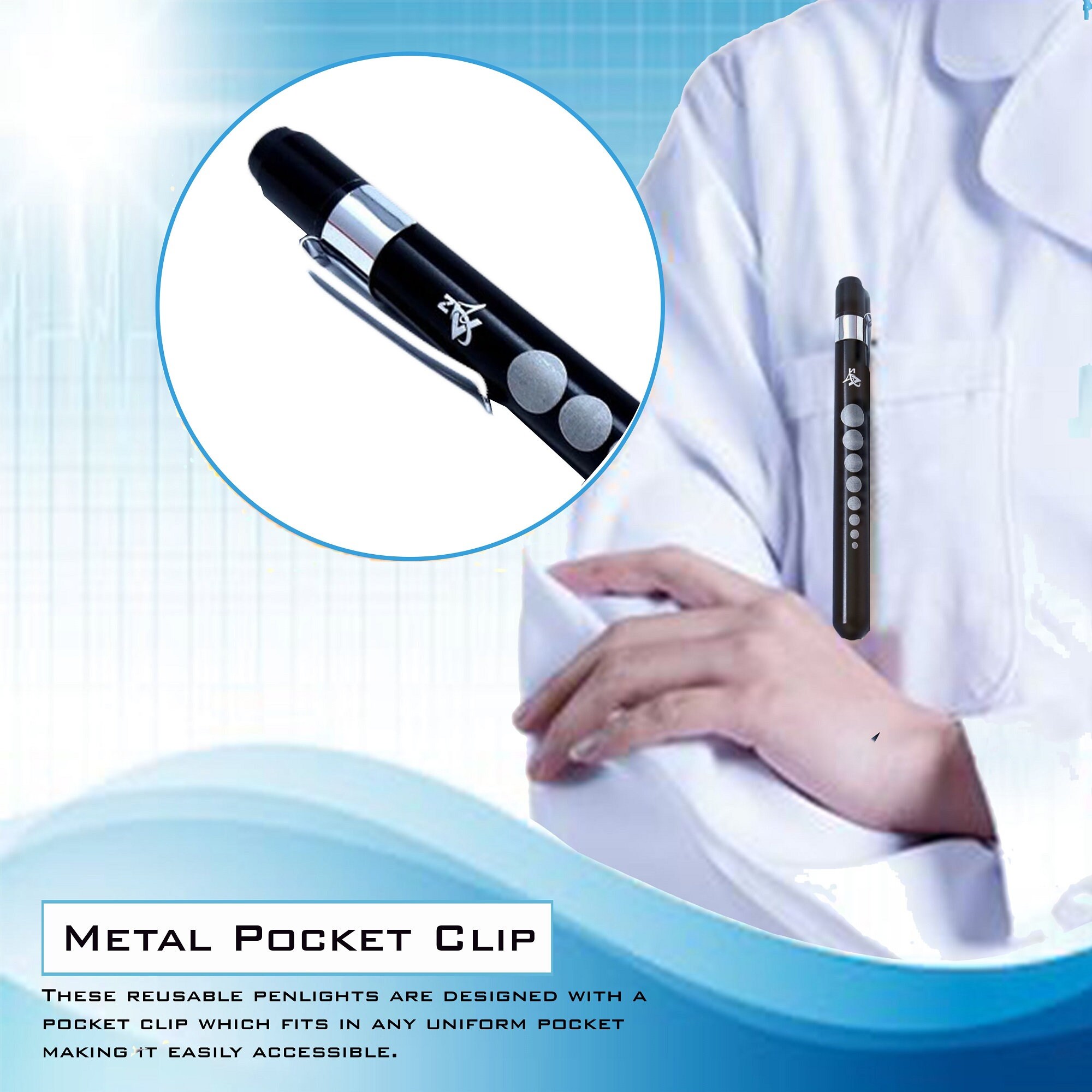 Penna con mini torcia, ideale per le diagnosi mediche, riutilizzabile, con luce LED, per uso domestico, esterno, per dottori, infermieri, soccorritori, 1 confezione, colore: rosso