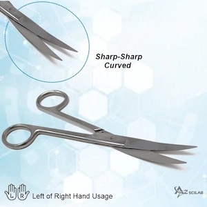 5.5&quot; Sharp/Sharp Curved Blade Stainless Steel Scissors Ideal for Shaping Foam for a Fursuit Head