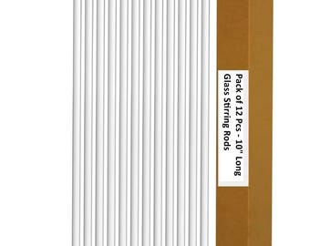 Borosilicate Glass Stirring Rods 10" Transparent Mixing Sticks Heat Resistant Lab Mixers with Round Ends, Science Teacher Gift (Pack of 12)