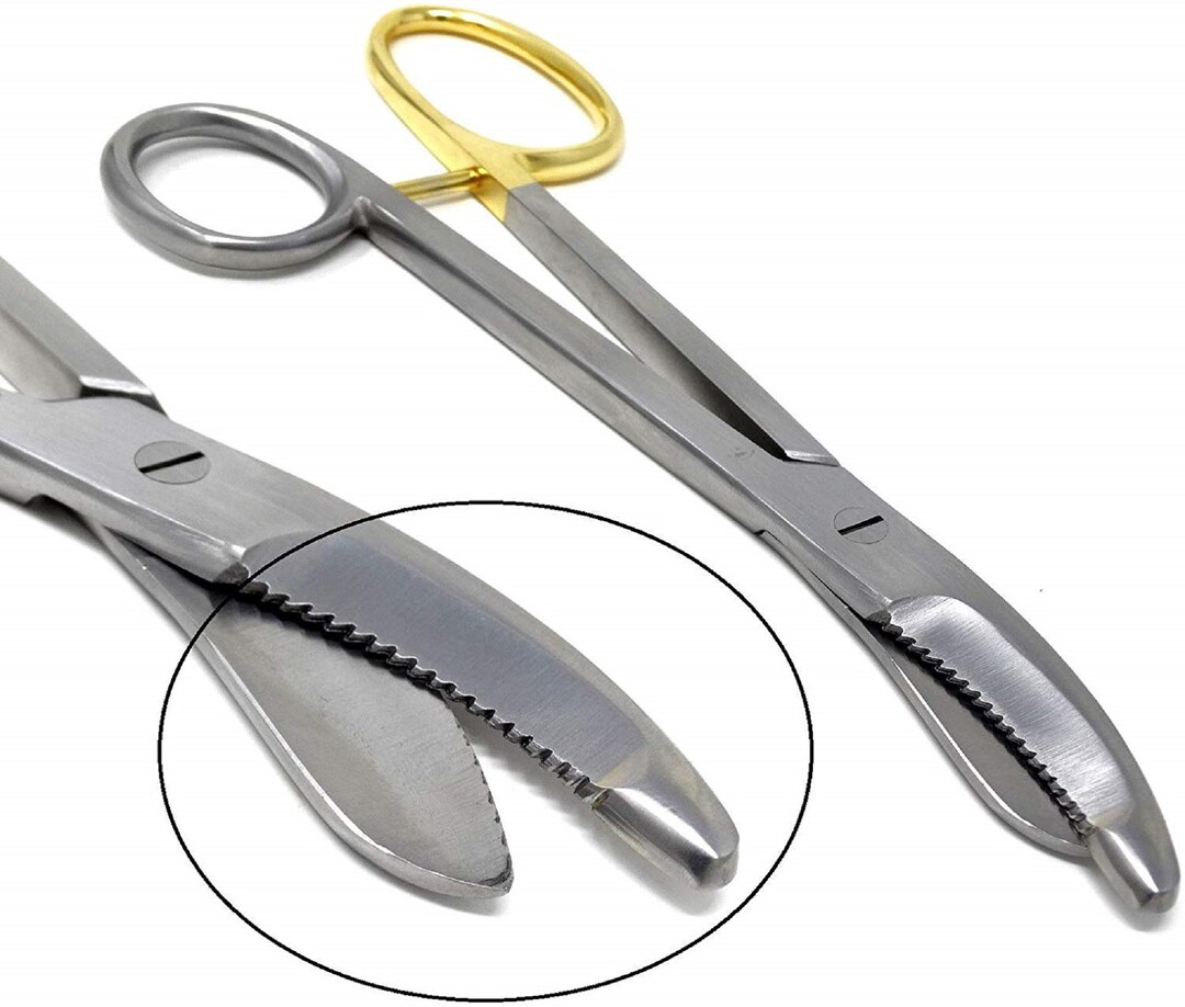 Heavy Duty Plaster Cast Cutting Serrated Scissors Shears 9.5 Gold Ring