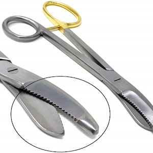 Heavy Duty Plaster Cast Cutting Serrated Scissors Shears 9.5" Gold Ring, Stainless Steel
