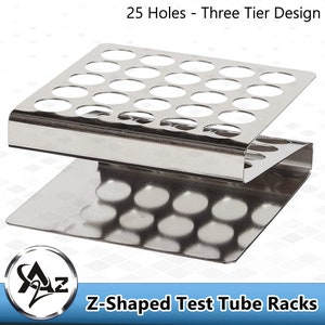 Test Tube Rack &quot;Z&quot; Shaped, 17mm 25 Holes, Stainless Steel