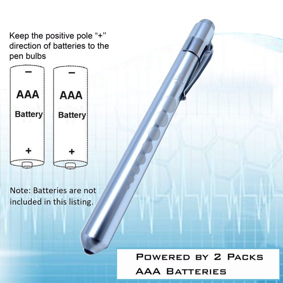 Lot De 2 Lampes Torches LED Médicales – Style Stylo – Piles AAA – Jaune – Pour Médecin, Infirmière