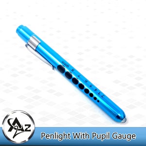 Nurse Medical Pen Light With Pupil Guage, Reusable, Aluminum