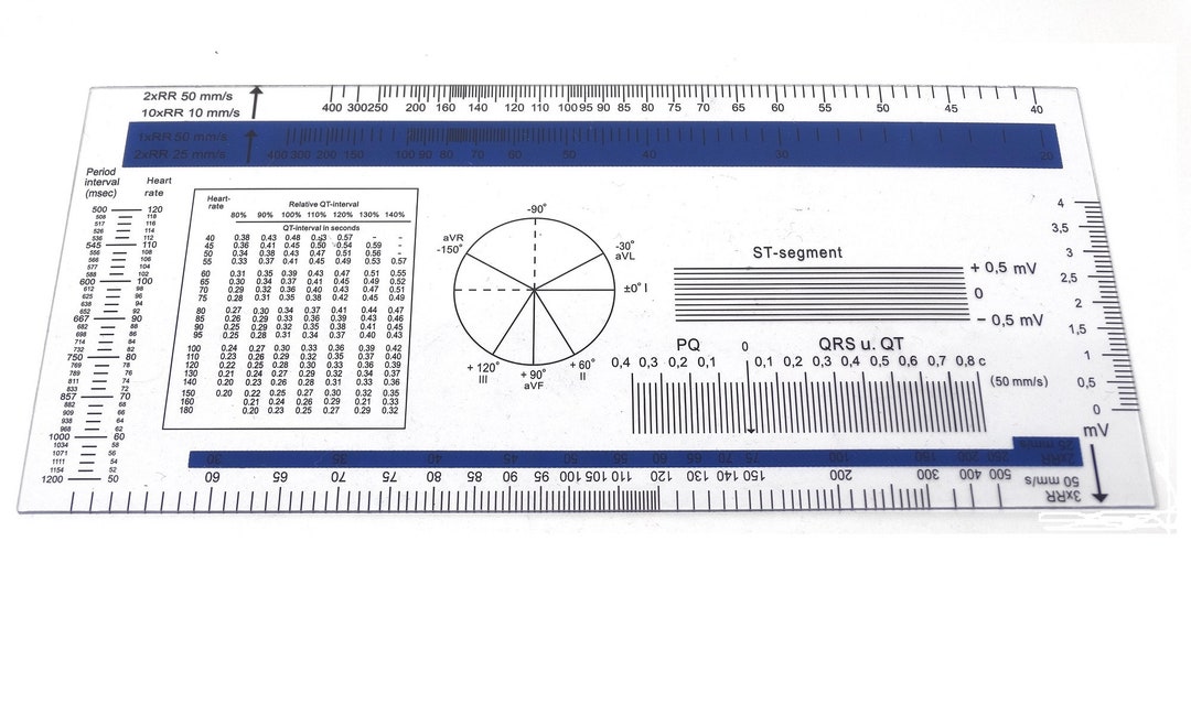 ECG EKG Ruler Card Heart Beat Reference Guide for Cardiology Doctors and Nurses - Etsy