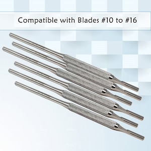 Pack of 6 - Scalpel Handle Round Straight No. 3, Stainless Steel