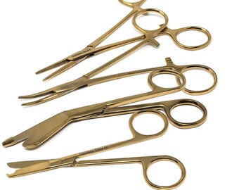 Nursing Grad School 4 Pcs Giftset Nurse Bandage Scissors, Hemostats, Stitch Scissors, Stainless Steel