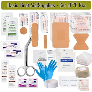 Erste-Hilfe-Set IFAK 70-teiliges Roadside Survival Erste-Hilfe-Paket für Outdoor-Erholung Camping Wandern Abenteuer Sport
