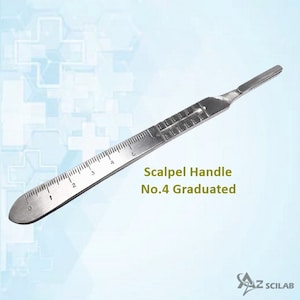 Scalpel Handle No.4 Graduated Blade Holder Wax Carving Mold Cutting Casting Tool Safety Handle