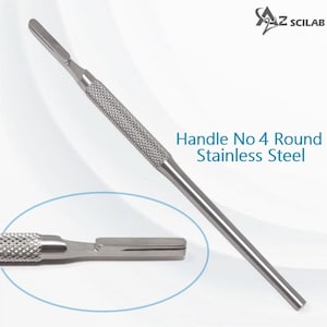 No.4 Round Scalpel Handle, Stainless Steel (Fits Size 20-25 Scalpel Blades)