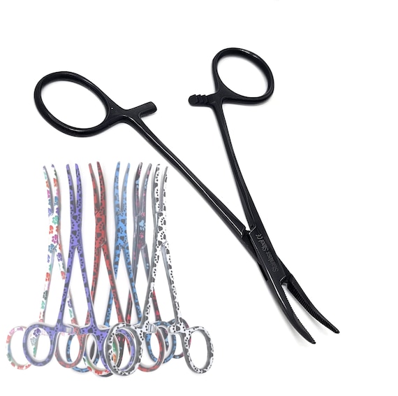 Hemostat Forceps Clamps 5.5 14cm Curved, Full Black Fluoride Coated,  Stainless Steel 
